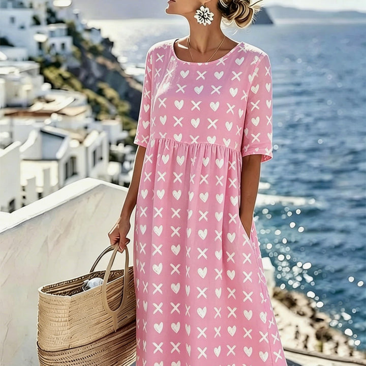 Lottie™ | Vestido Midi de Verano con Escote Corazón
