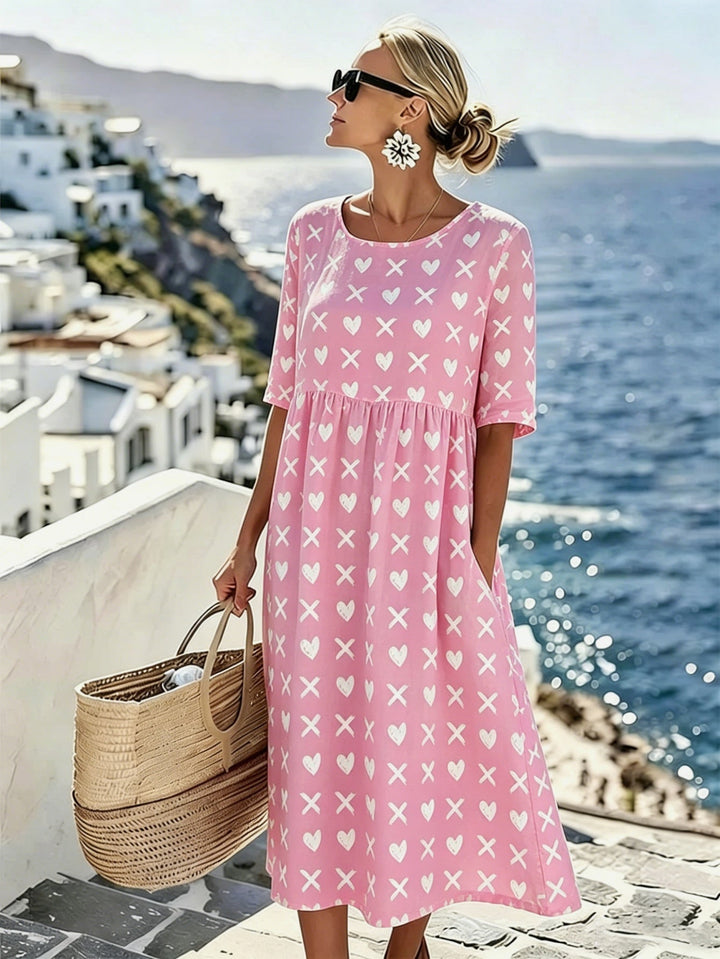 Lottie™ | Vestido Midi de Verano con Escote Corazón