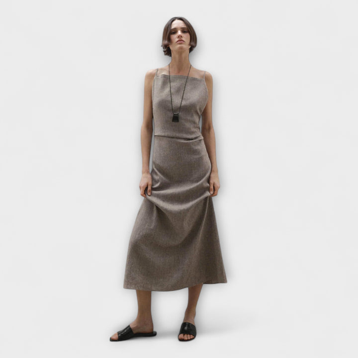 Clara - Vestido maxi fluido de mezcla de lino