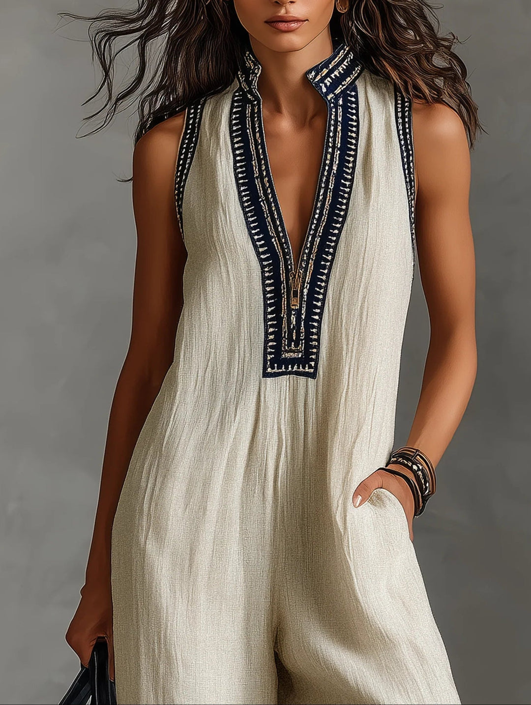 "Fiamma | Mono sin mangas con cuello alto" se puede reescribir como:

"Fiamma | Mono sin mangas de cuello alto