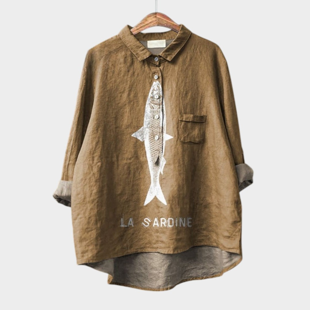 Aria™ | Blusa de lino atemporal con estampado