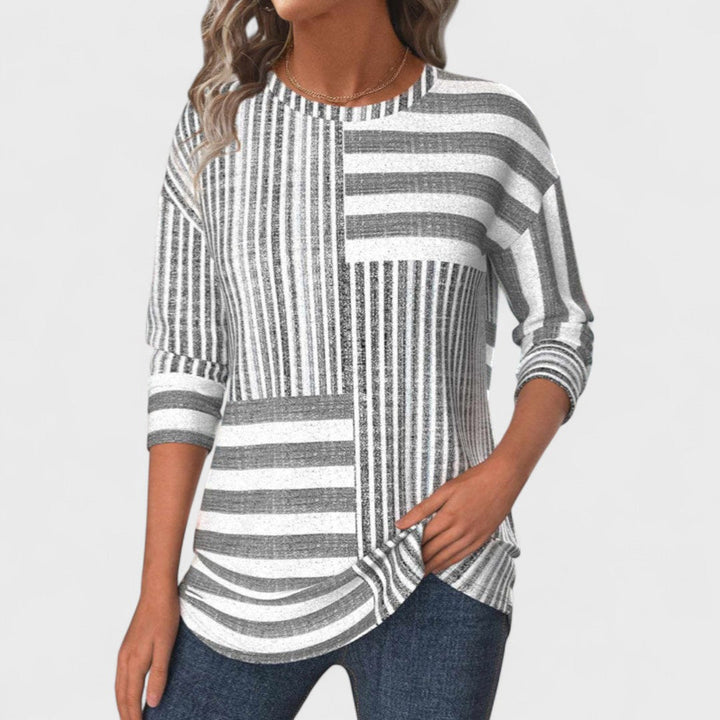Olga - Blusa a rayas de material transpirable