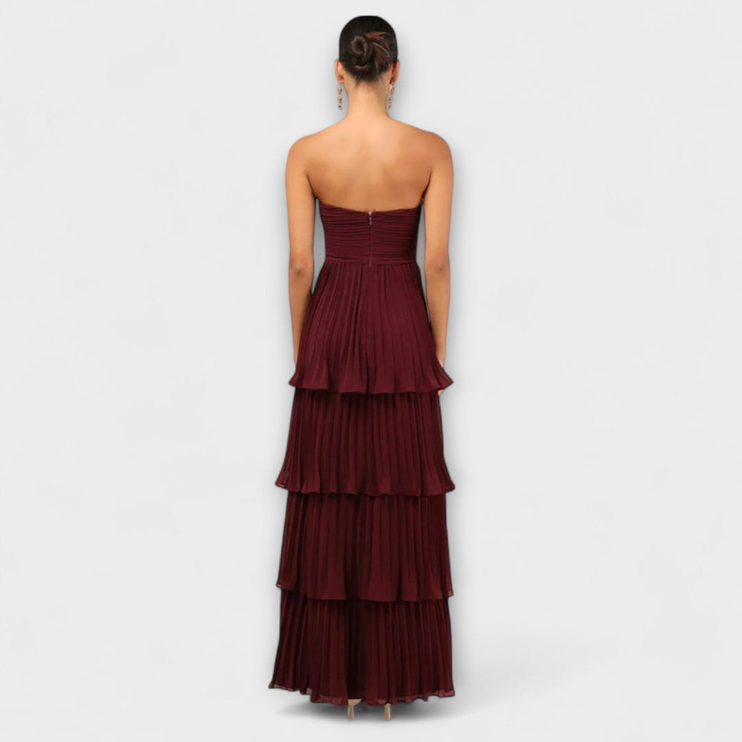 Lorena - Vestido maxi sin tirantes con plástico