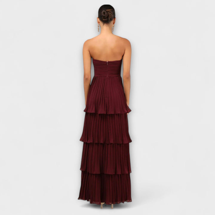 Lorena - Vestido maxi sin tirantes con plástico