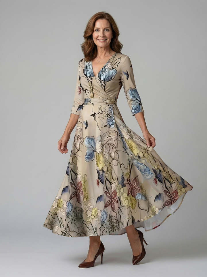 Andrea™ | Vestido Midi con Escote Cruzado