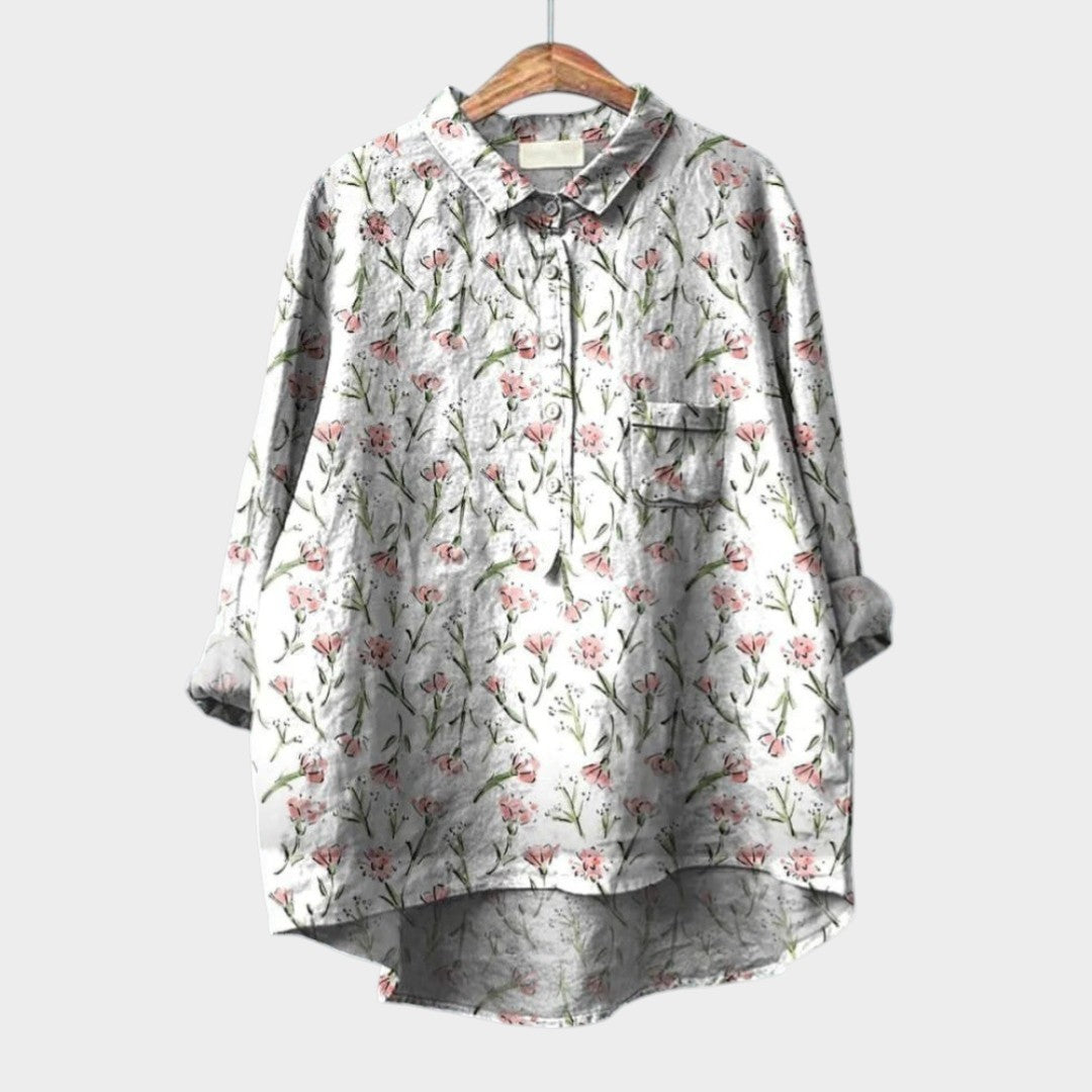 Elise™ | Blusa de lino atemporal con estampado
