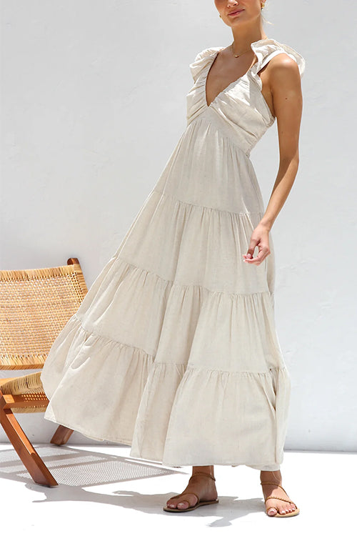Juliet | Maxi Dress with Ruffles and V-Neck