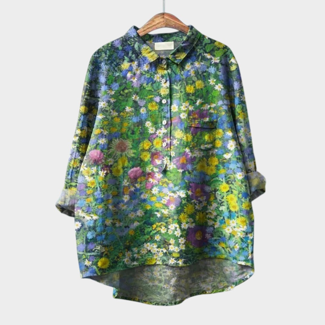 Seraphin™ | Blusa de lino atemporal con estampado