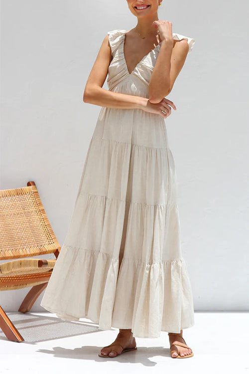 Juliet | Maxi Dress with Ruffles and V-Neck