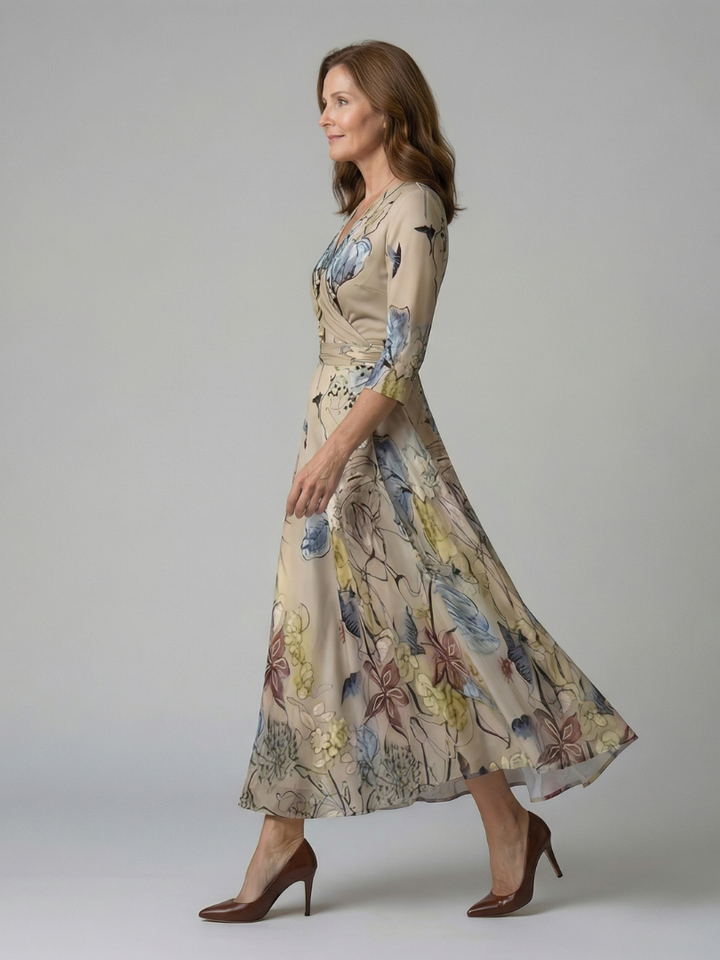 Andrea™ | Vestido Midi con Escote Cruzado