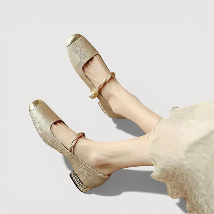 KRYSTAL – Zapatos de tacón bajo vintage