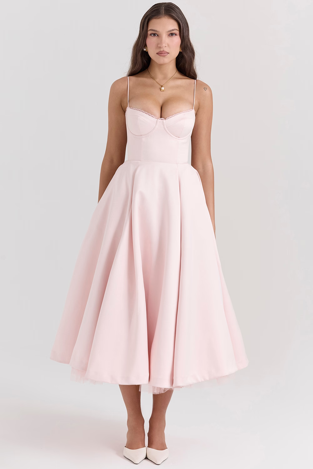 Luce - Midi Dress in Satin Tulle
