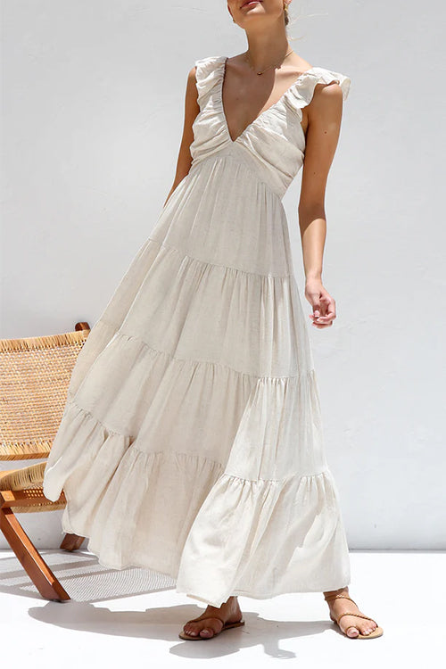 Juliet | Maxi Dress with Ruffles and V-Neck