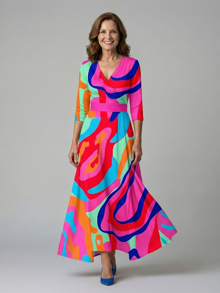 Andrea™ | Vestido Midi con Escote Cruzado