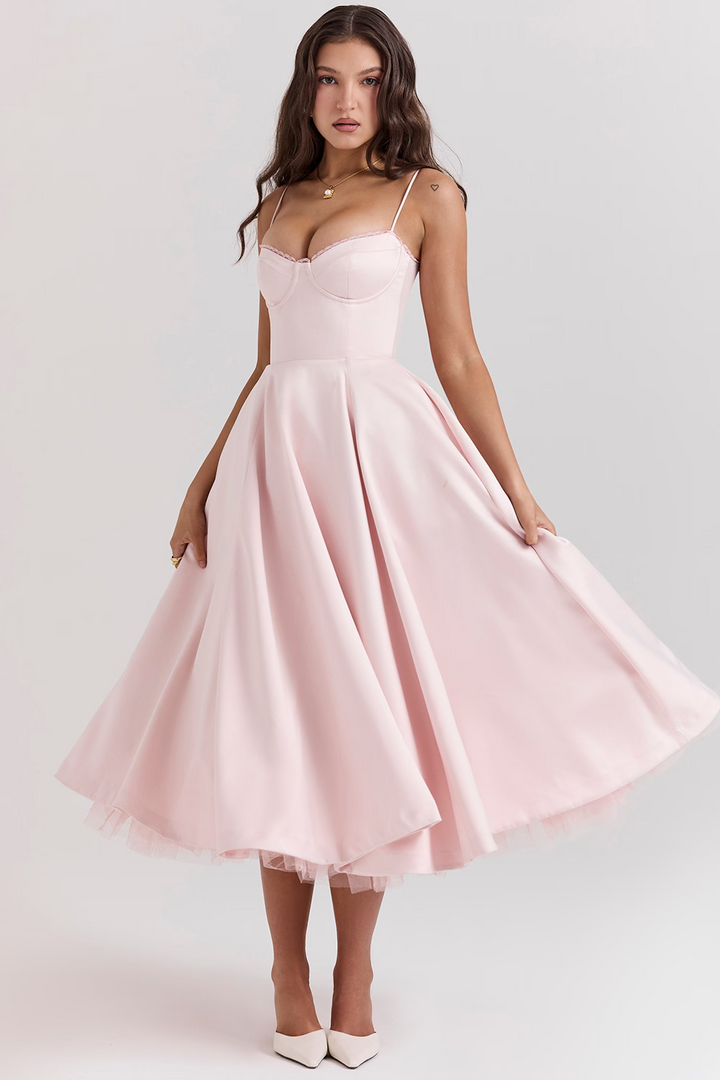 Luce - Midi Dress in Satin Tulle
