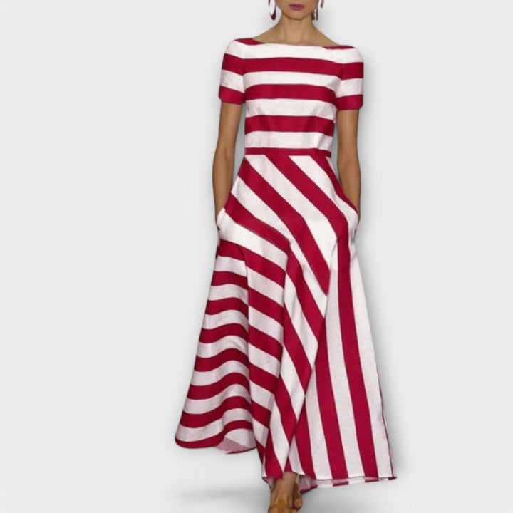Janell - Vestido Maxi de Rayas