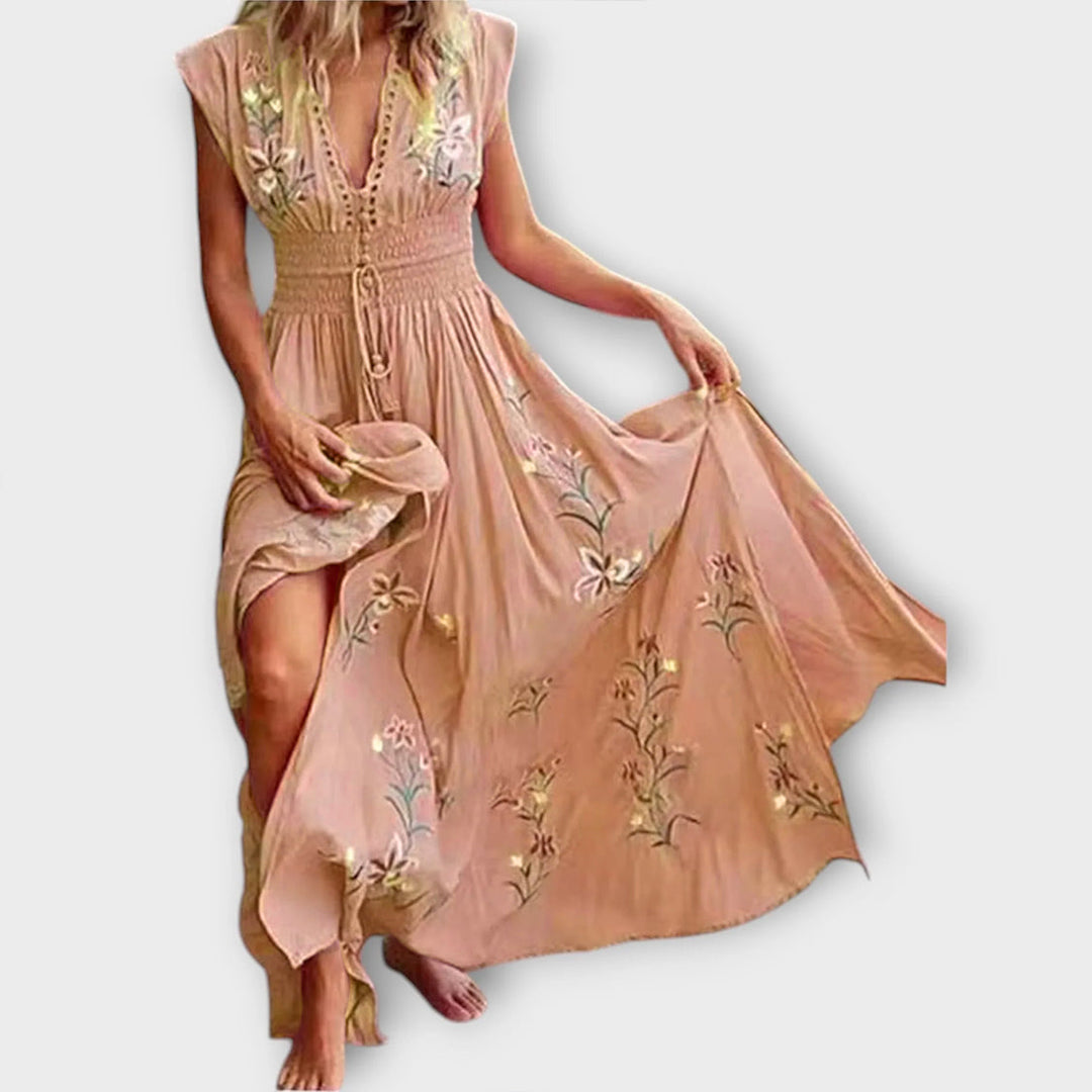 Felizia – vestido bohemio con bordado encantador
