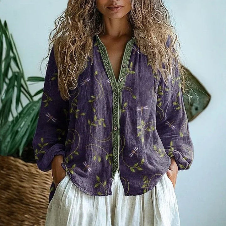 Sofía – Blusa casual con estampado natural