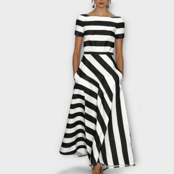 Janell - Vestido Maxi de Rayas