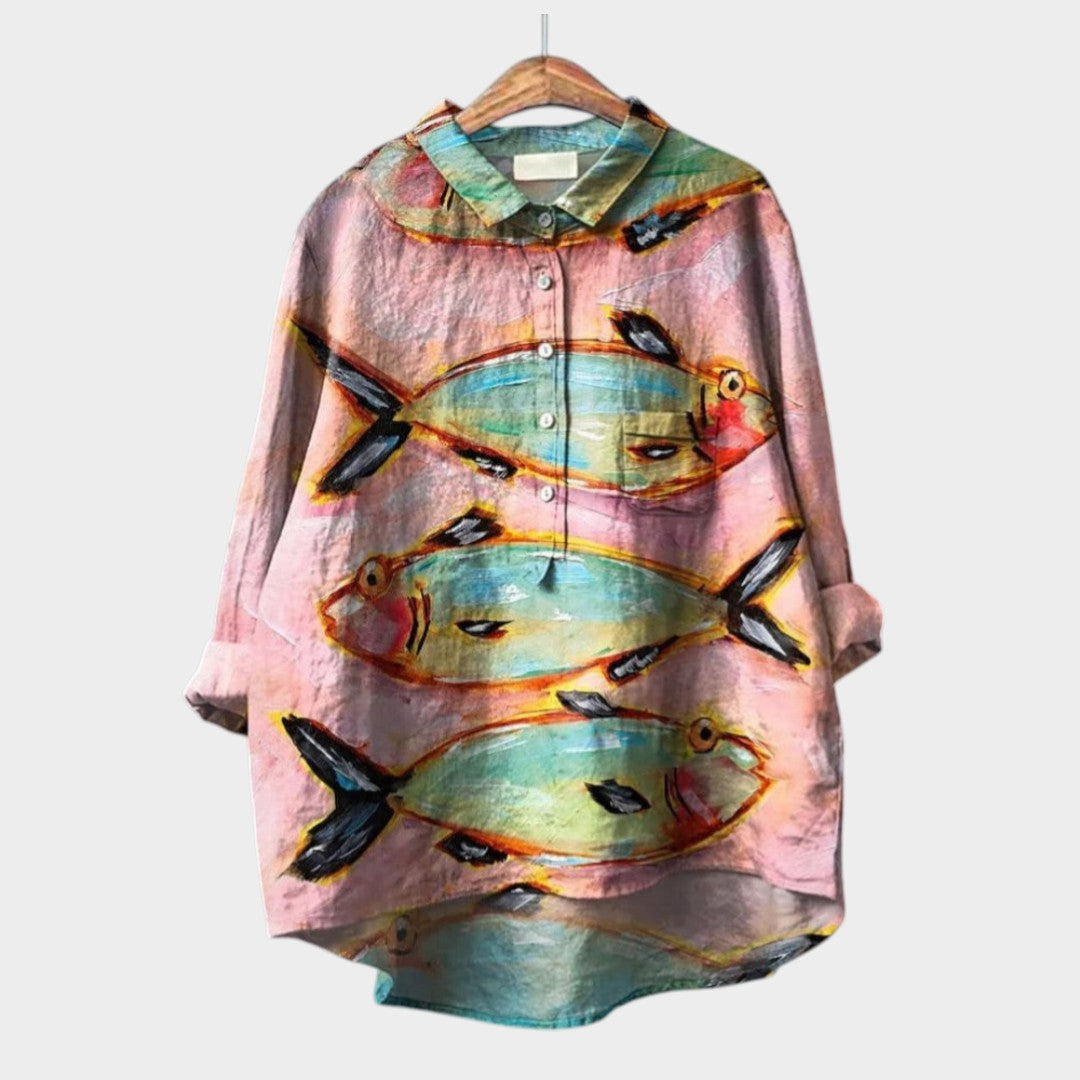 Iris™ | Blusa de lino atemporal con estampado