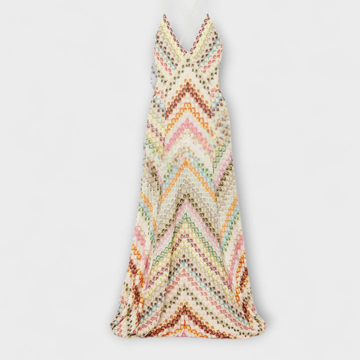 Remi - Vestido maxi con patrón de espiga multicolor de Missoni