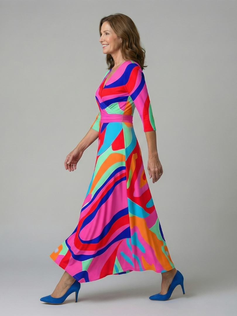 Andrea™ | Vestido Midi con Escote Cruzado