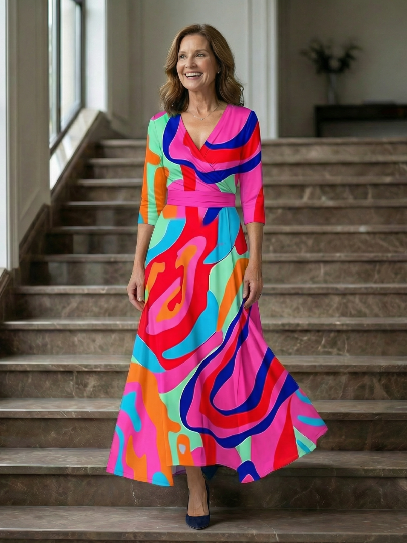 Andrea™ | Vestido Midi con Escote Cruzado