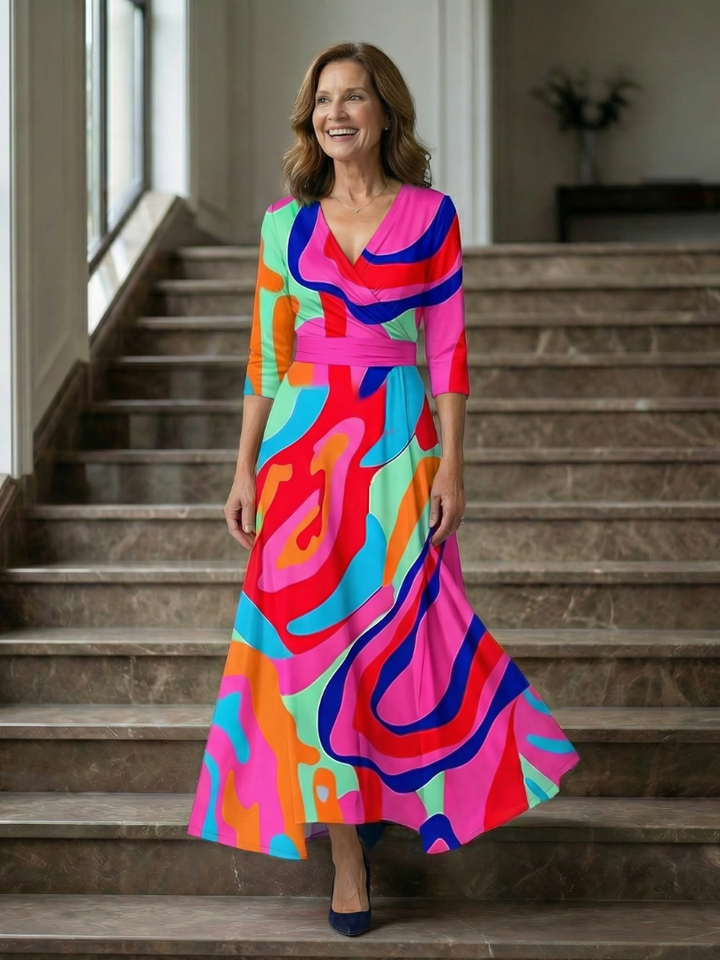Andrea™ | Vestido Midi con Escote Cruzado