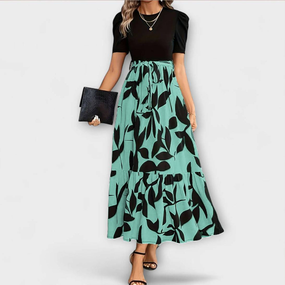 Luna - Vestidos de verano con estampado floral y escote redondo