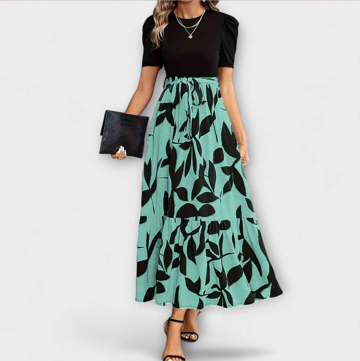 Luna - Vestidos de verano con estampado floral y escote redondo