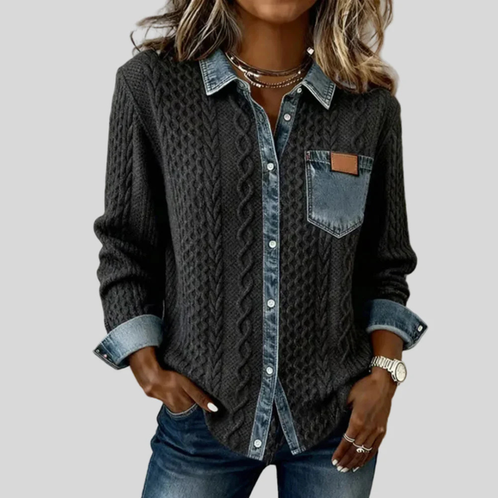 Simone™ | Camisa de denim con parches