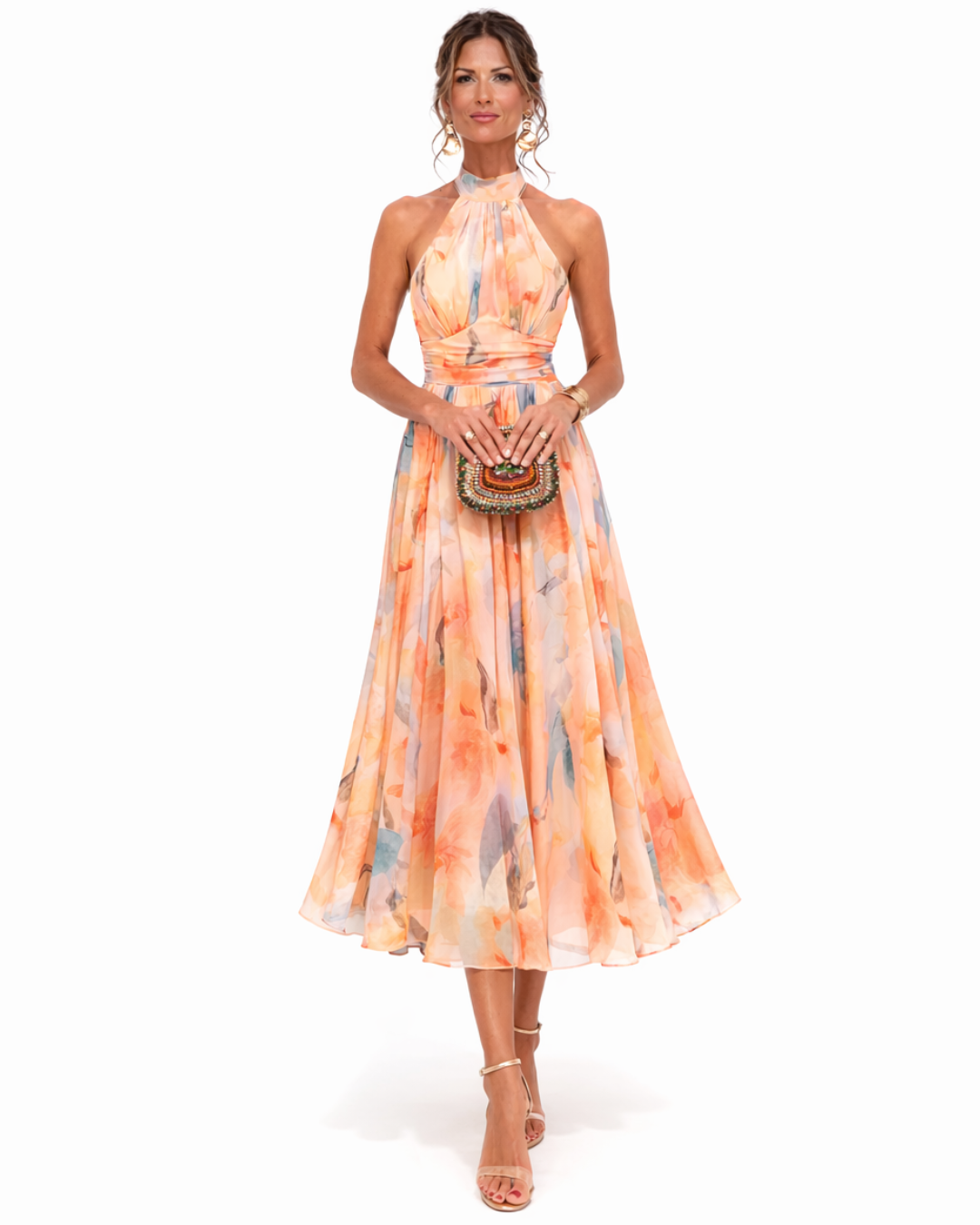 Aurora™ | Vestido con escote halter y estampado en acuarela