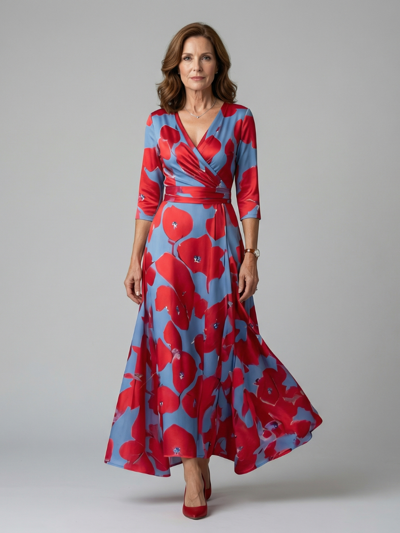 Andrea™ | Vestido Midi con Escote Cruzado
