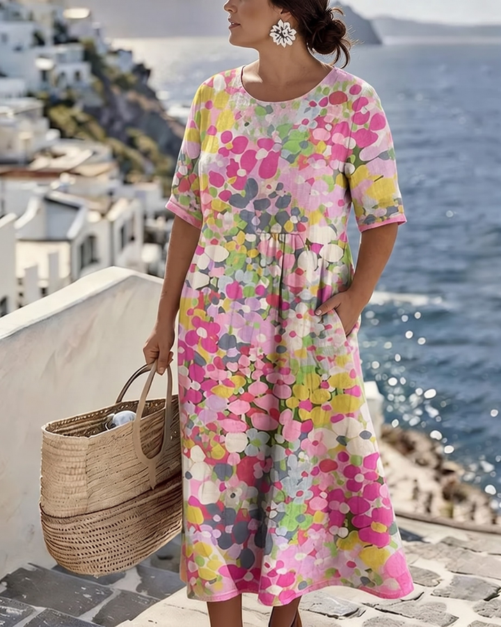 Elena™ - Elegante Vestido Midi Floral para el Verano