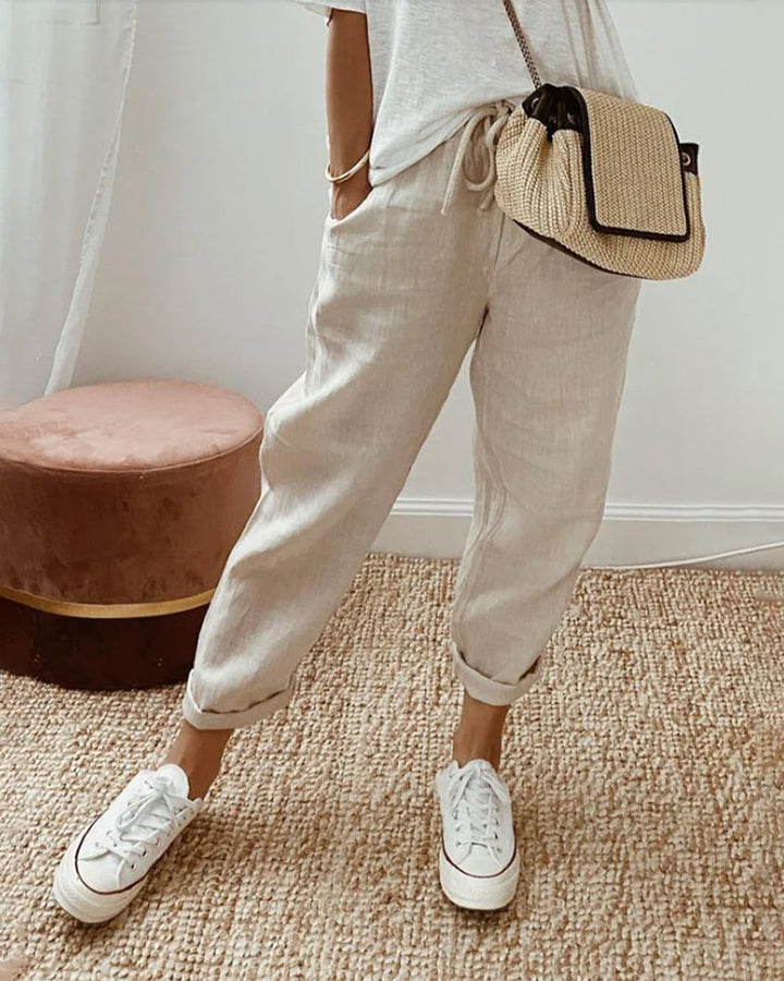 Helga | Pantalones de Lino Casual con Estilo
