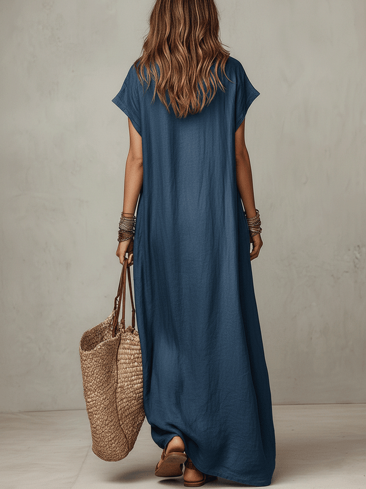 Vestido maxi bohemio de caída fluida sin esfuerzo