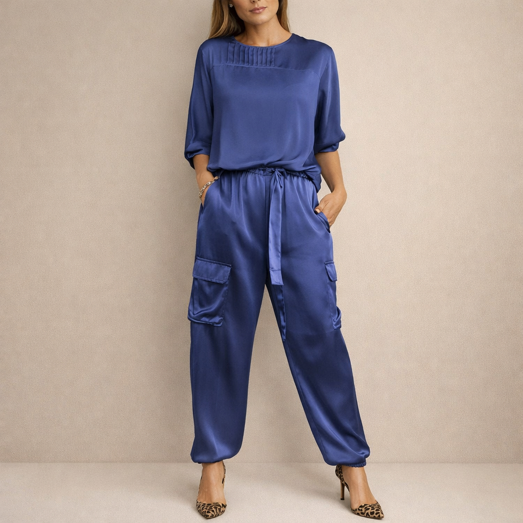 Clara™ | Conjunto satinado holgado estilo cargo