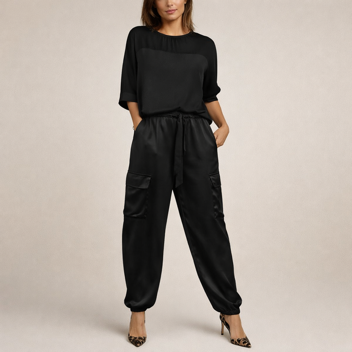 Clara™ | Conjunto satinado holgado estilo cargo