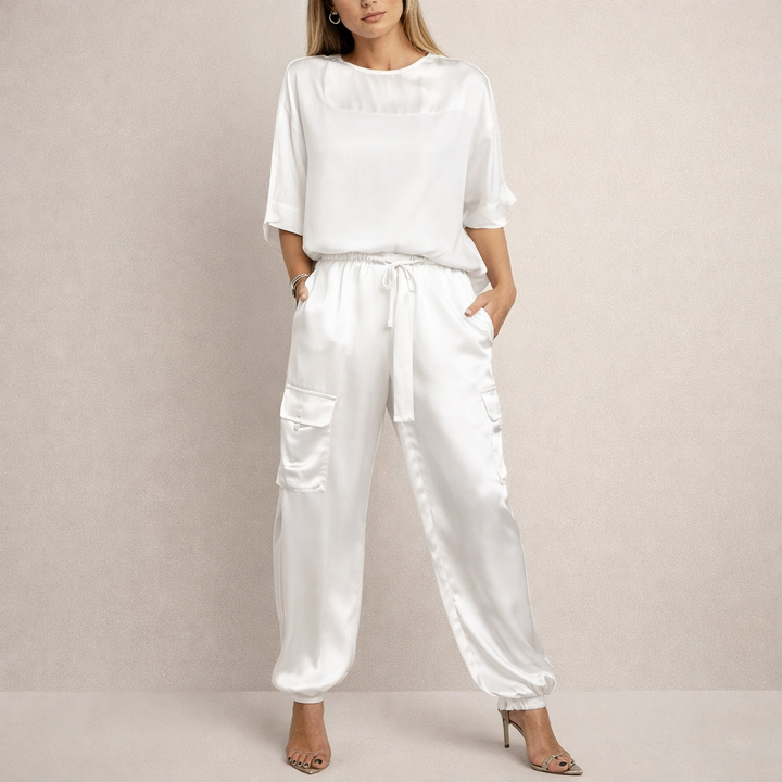 Clara™ | Conjunto satinado holgado estilo cargo