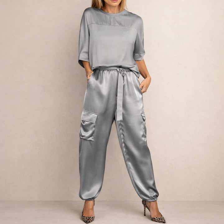Clara™ | Conjunto satinado holgado estilo cargo