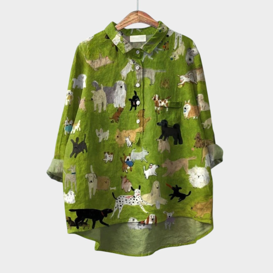 Aurora™ | Blusa de lino atemporal con estampado