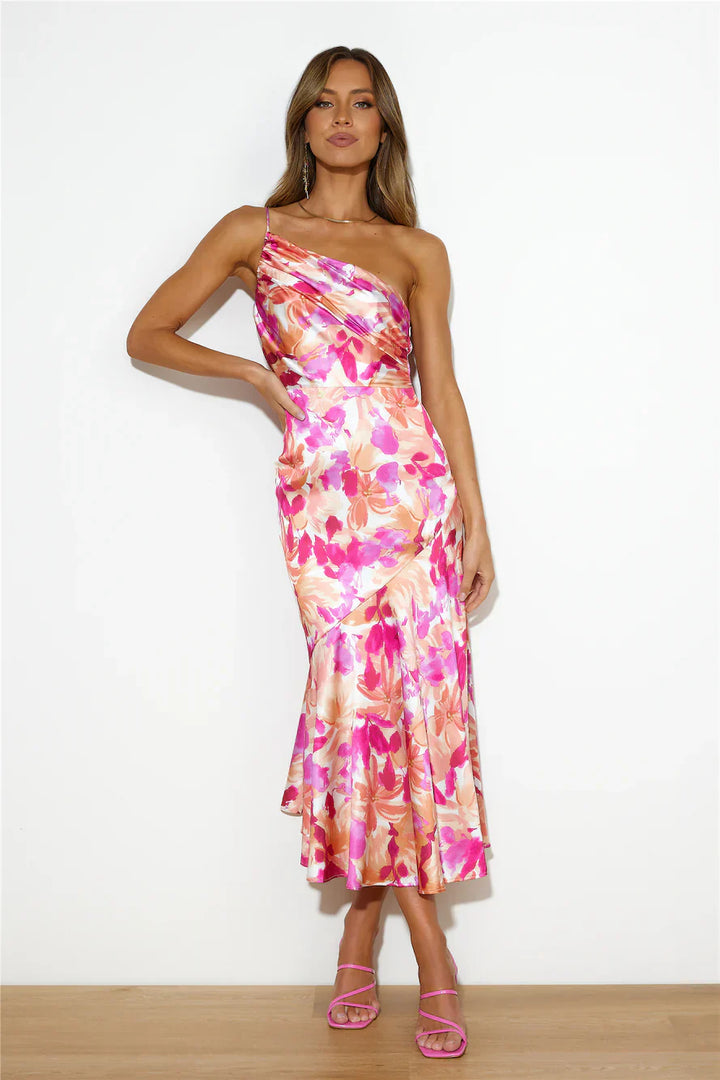 Eliza - Vestido Midi Asimétrico de Un Hombro