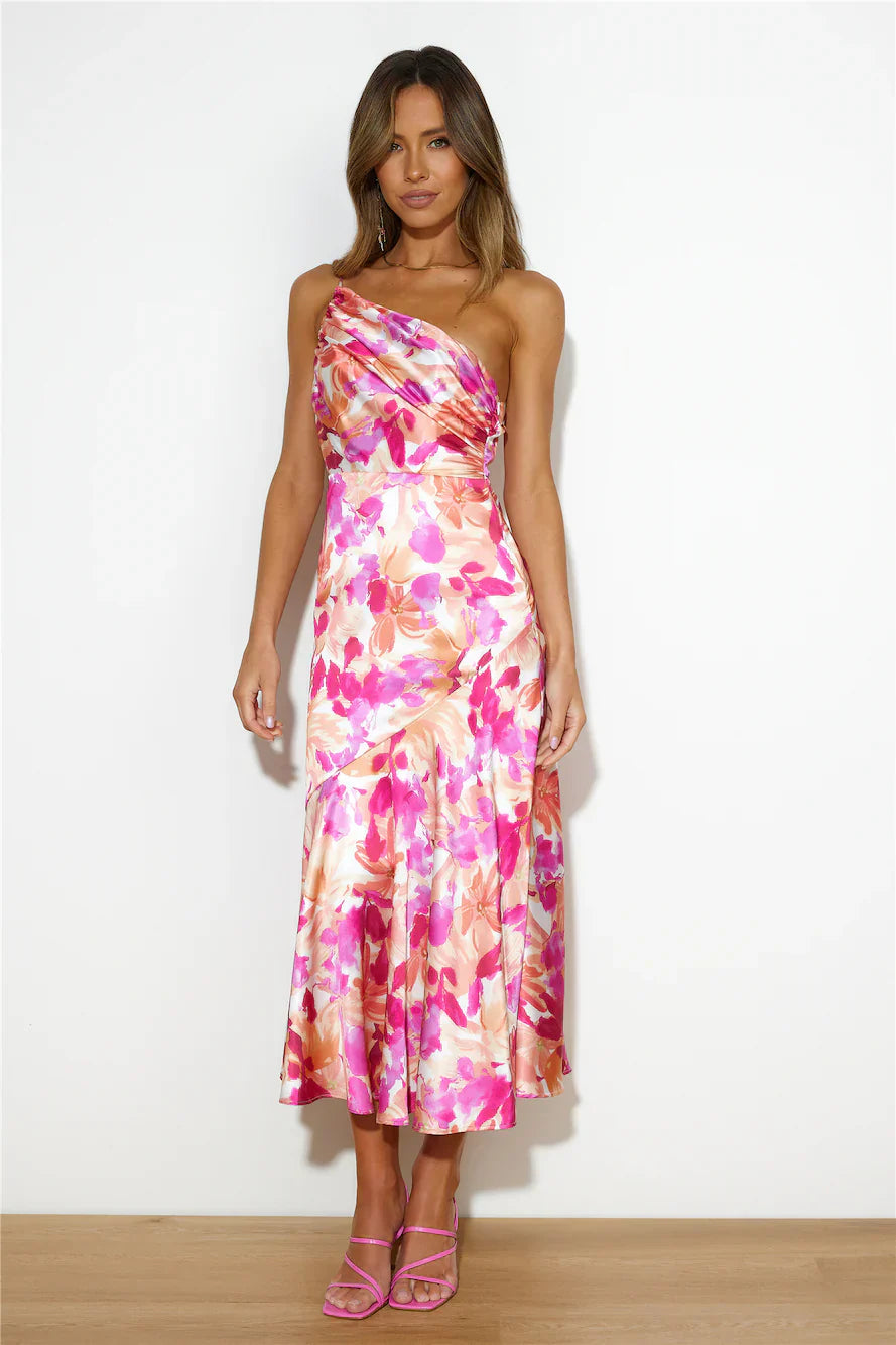 Eliza - Vestido Midi Asimétrico de Un Hombro