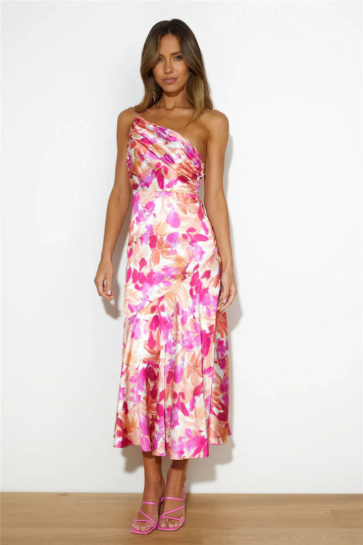 Eliza - Vestido Midi Asimétrico de Un Hombro