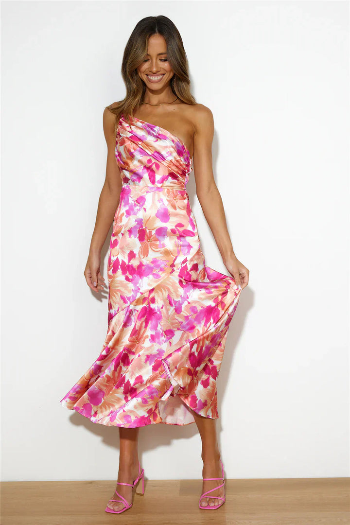 Eliza - Vestido Midi Asimétrico de Un Hombro