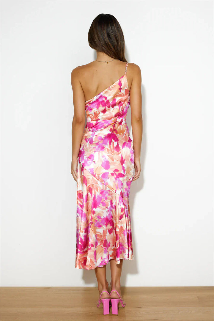 Eliza - Vestido Midi Asimétrico de Un Hombro