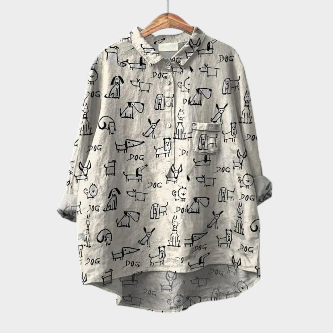 Clara™ | Blusa de lino atemporal con estampado