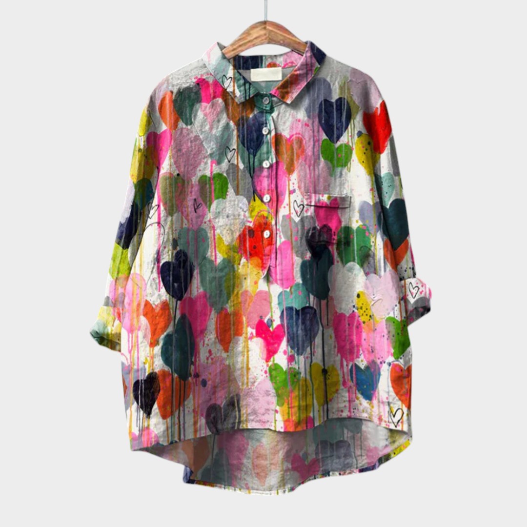 Thalia™ | Blusa de lino atemporal con diseño de fantasía