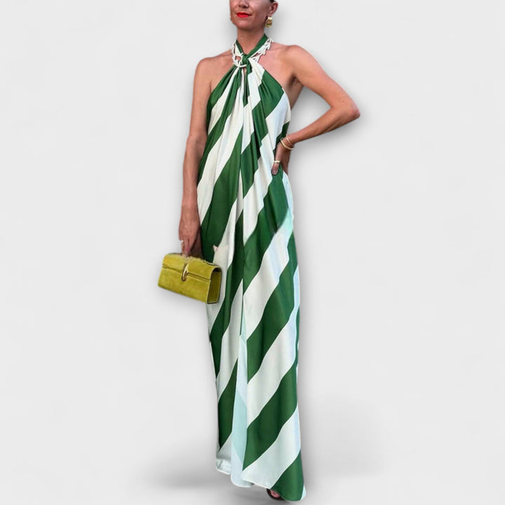 Marlowe - Vestido maxi con rayas y espalda al descubierto