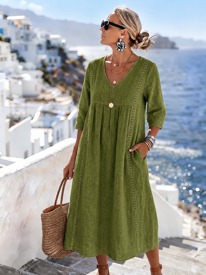 Helena - Vestido casual holgado de encaje patchwork